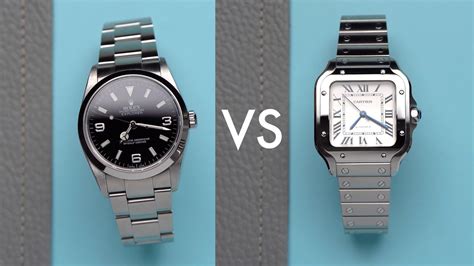 cartier santos vs rolex explorer|rolex vs cartier santos.